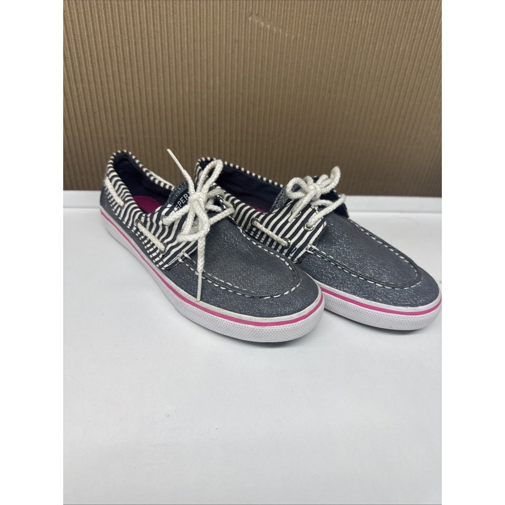 SPERRY TOP-SIDER BOAT SHOE WOMEN'S 4M Pink, Blue & White Striped